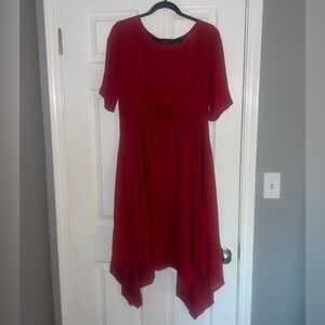 Red OUGES midi dress, size Large